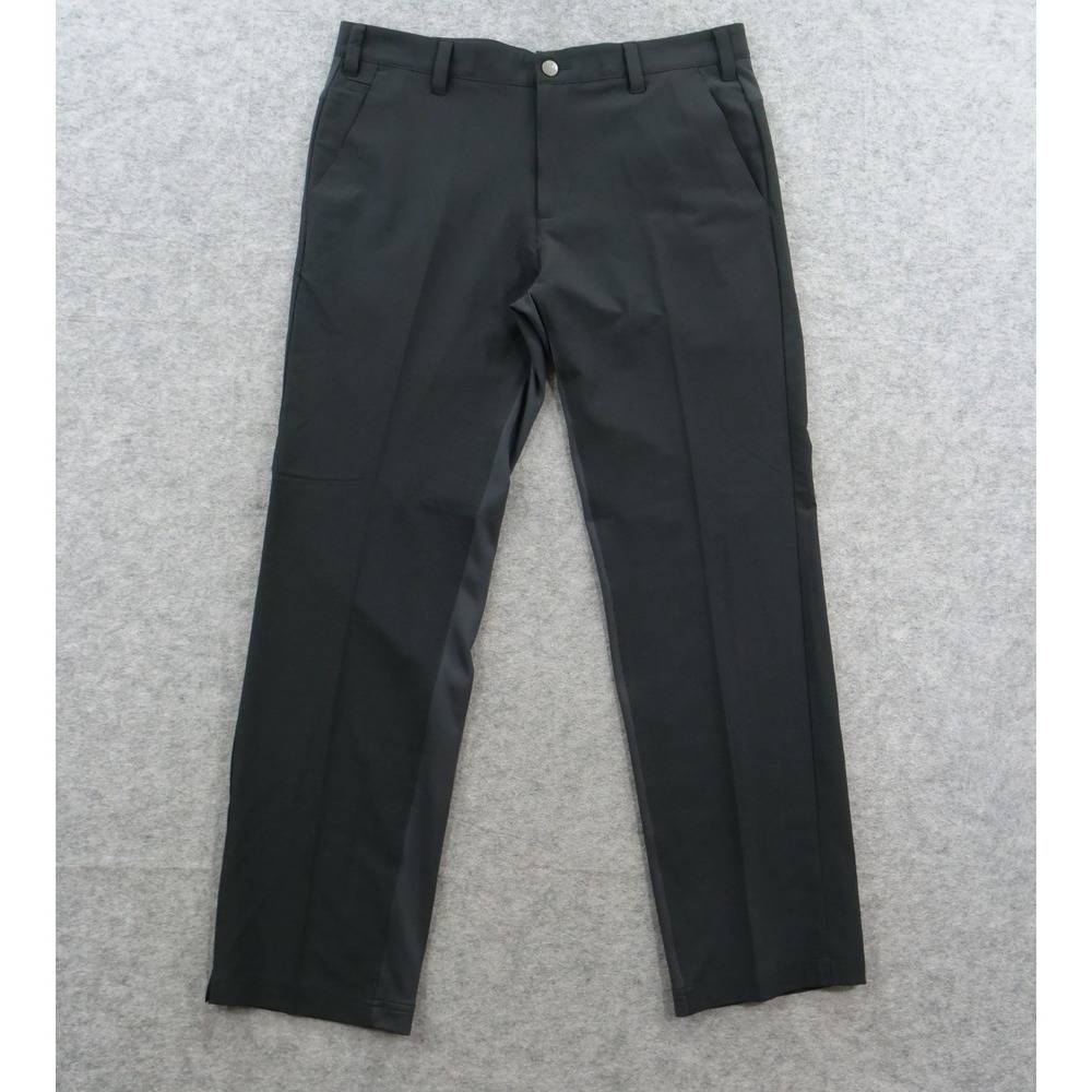 Adidas Golf Pants Mens 34 Black Golf Flat Front Mid Rise Straight Leg